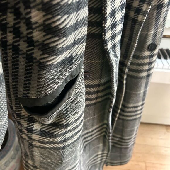 Novelti Plaid Trench Coat - Black and White Winter jacket XL - Picture 10 of 16